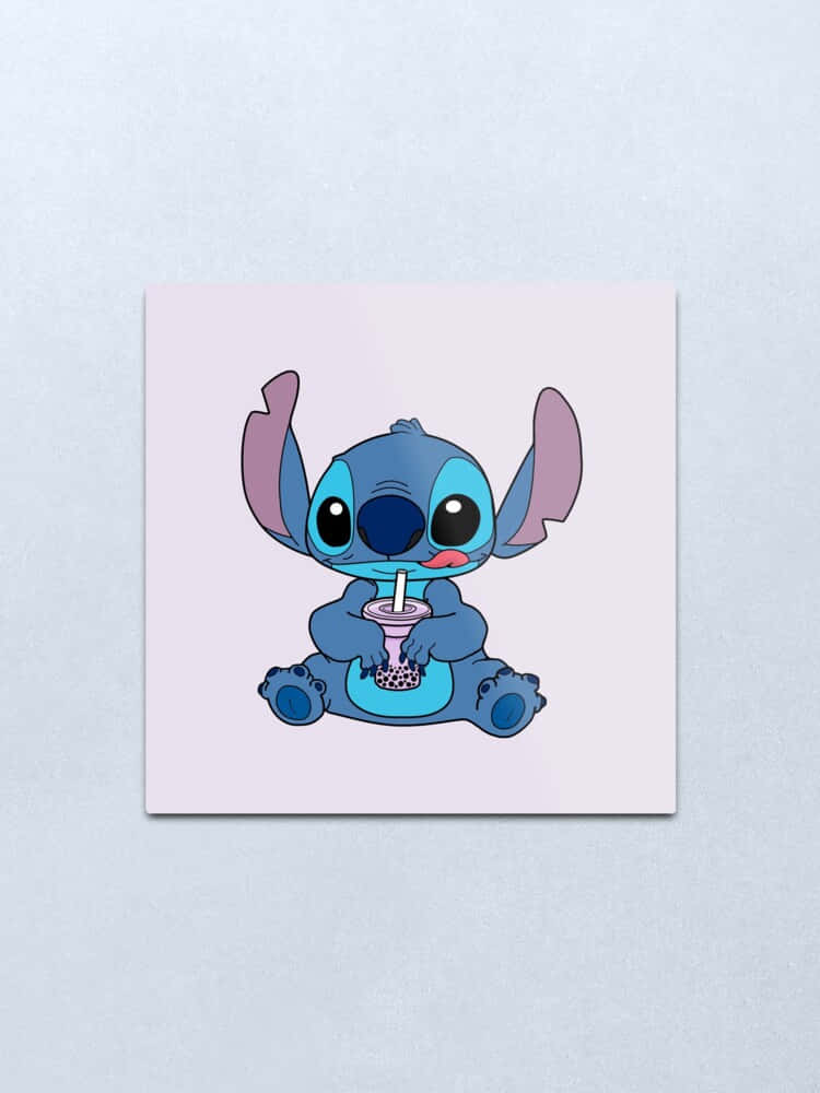 Cute Boba And Stitch In Gray