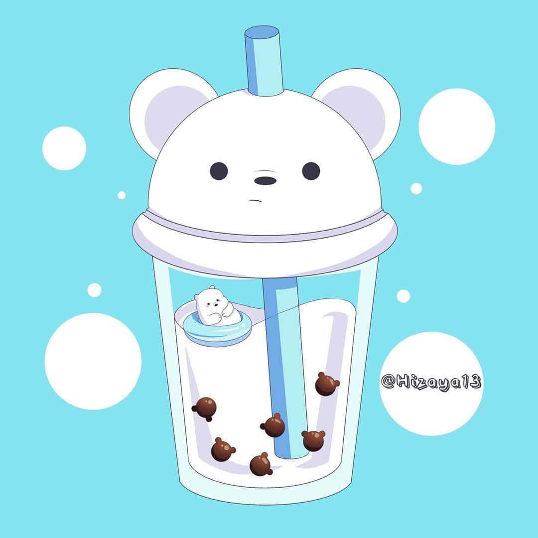 Cute Boba Ice Bear Cup Lid