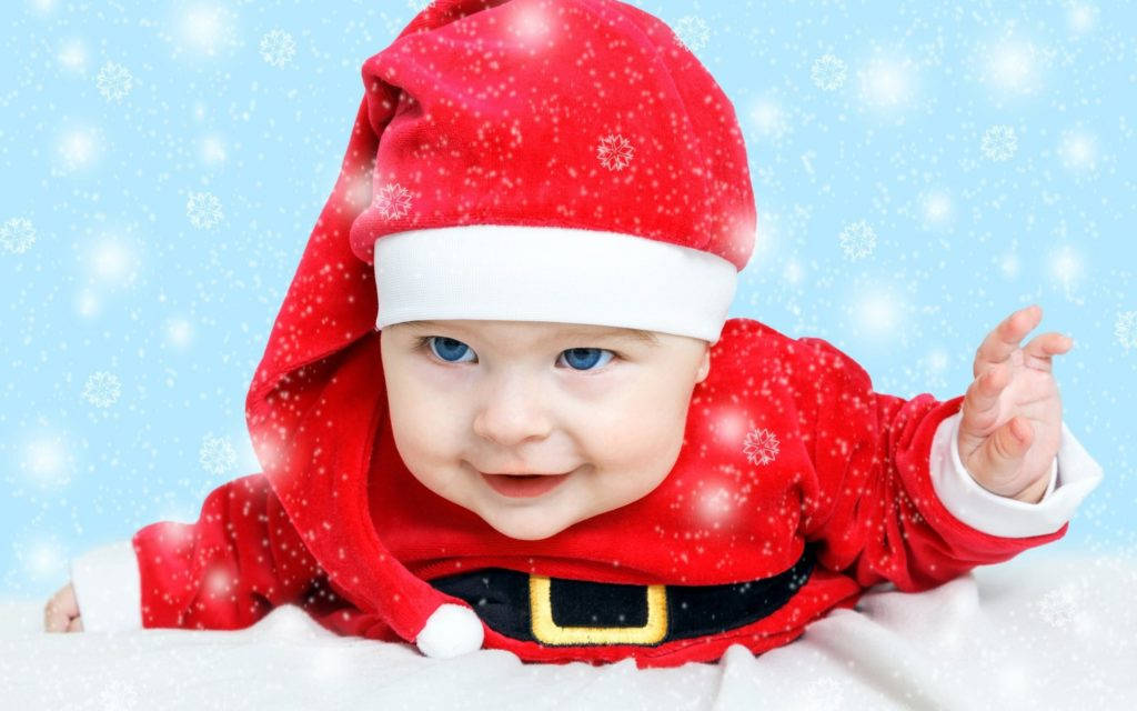 Cute Boy Santa Claus Baby Background