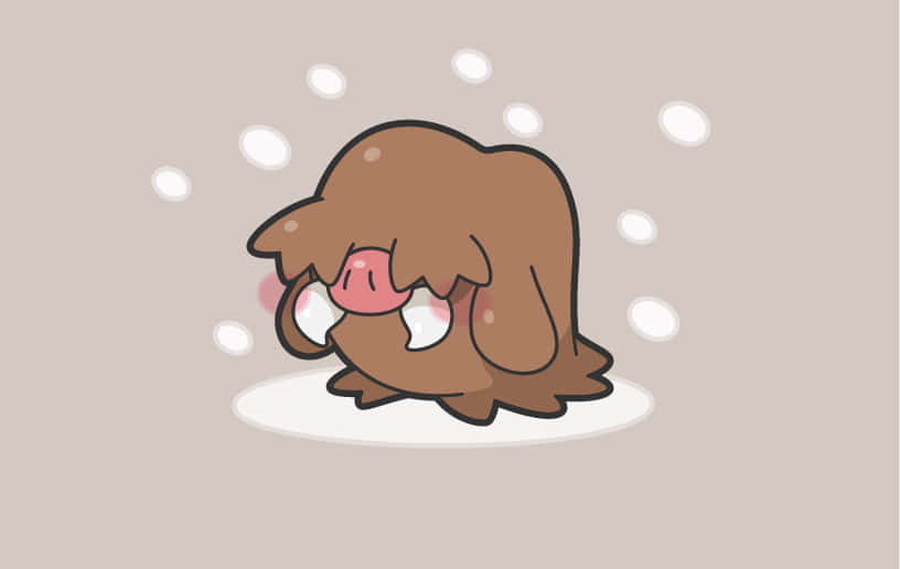 Cute Brown Aesthetic Piloswine Desktop Background