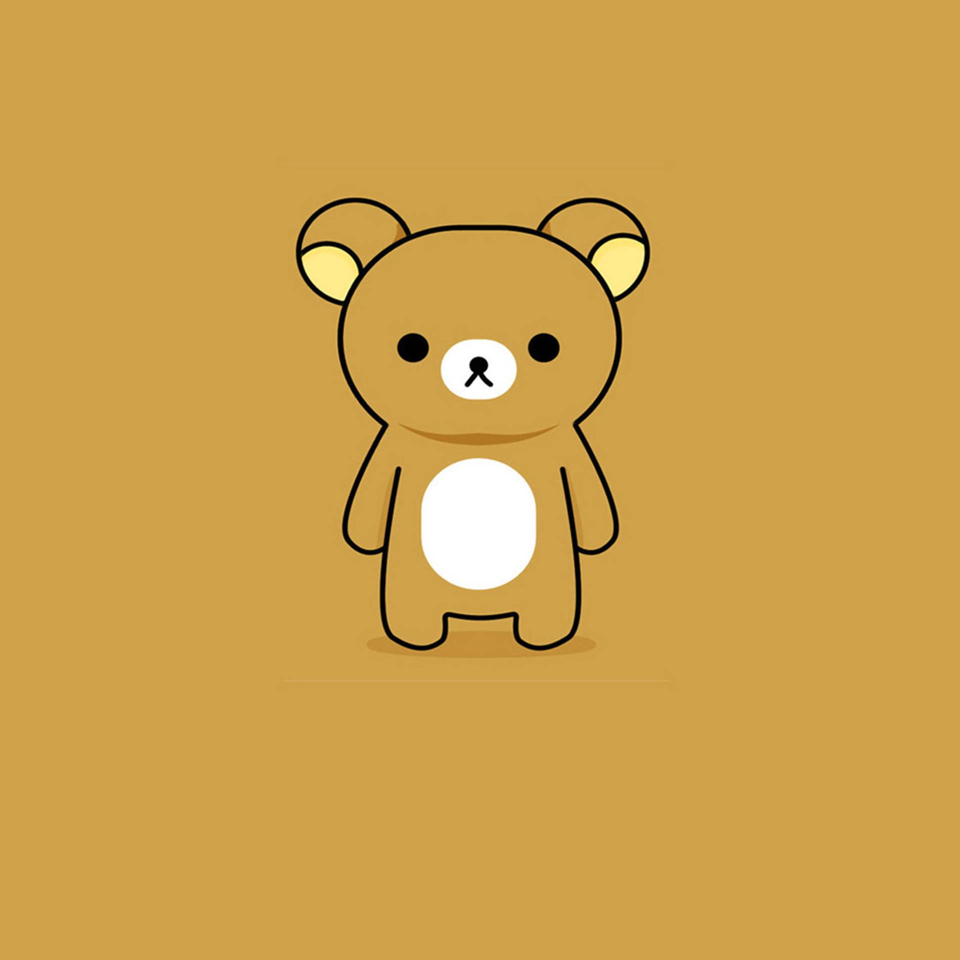 Cute Brown Korean Bear Illustration Background