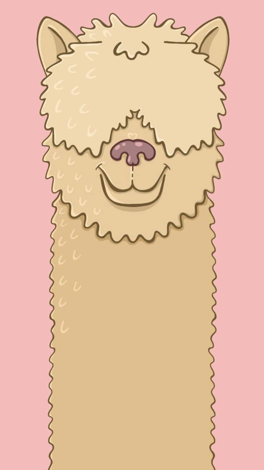 Cute Brown Llama Background