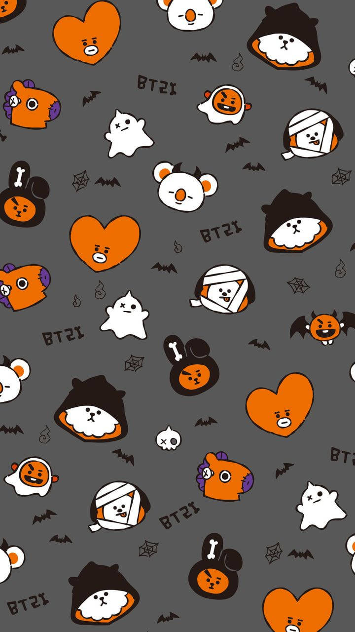 Cute Bt21 Halloween Background