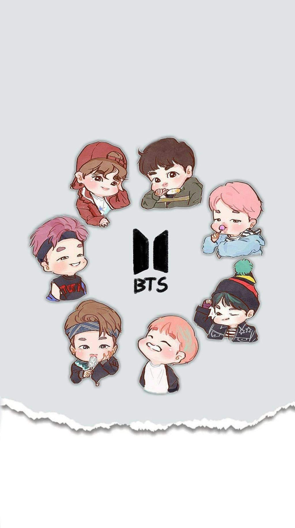 Cute Bts Drawing B21 Logo Background