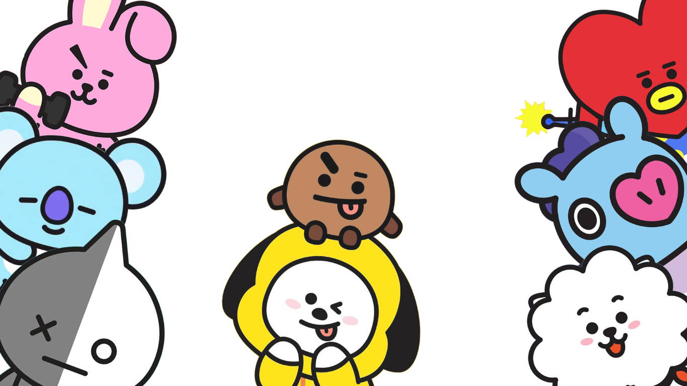 Cute Bts Drawing Bt21 White