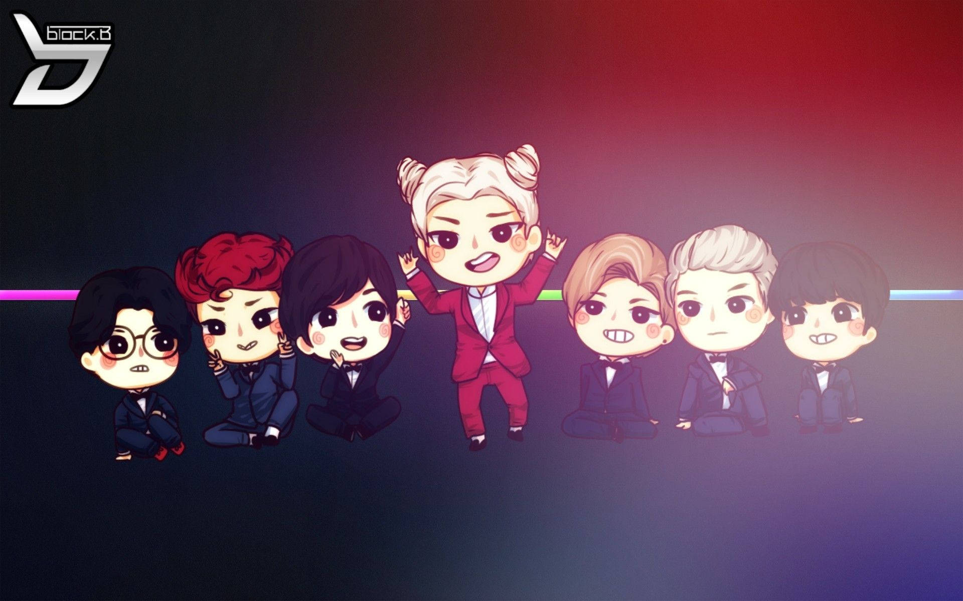 Cute Bts Drawing Chibi Black Background