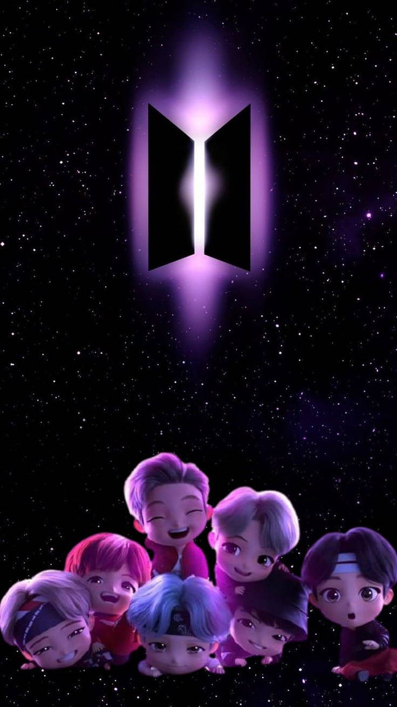 Cute Bts Drawing Tinytan Space Background