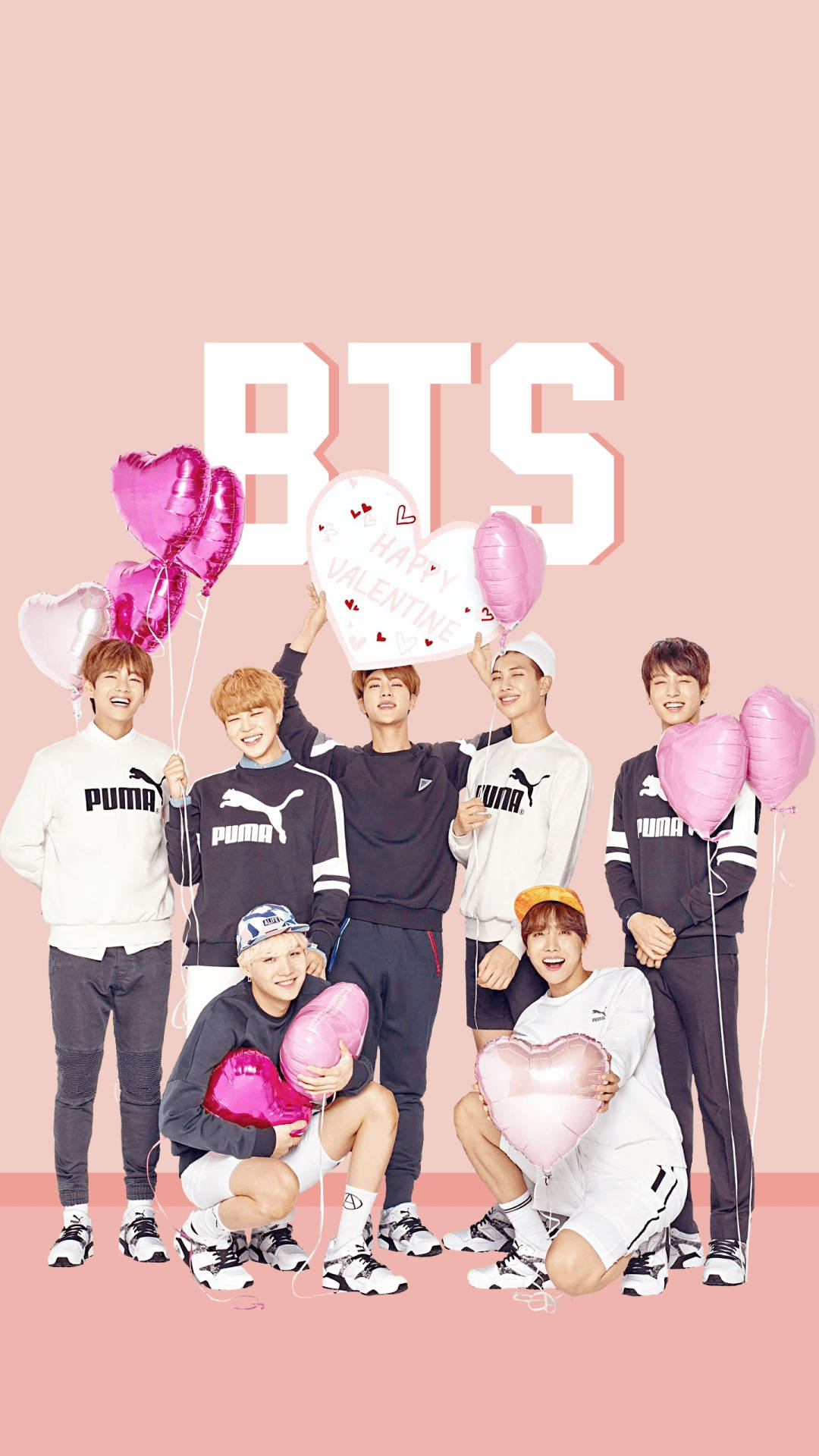 Cute Bts Heart Items Background