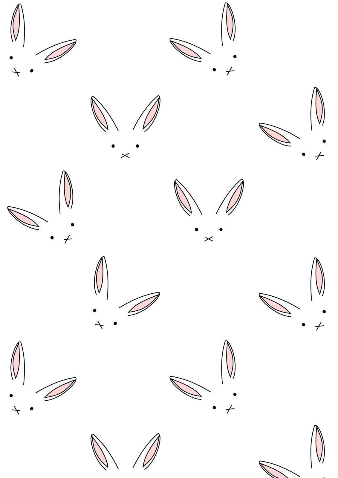 Cute Bunny Faces On White Background