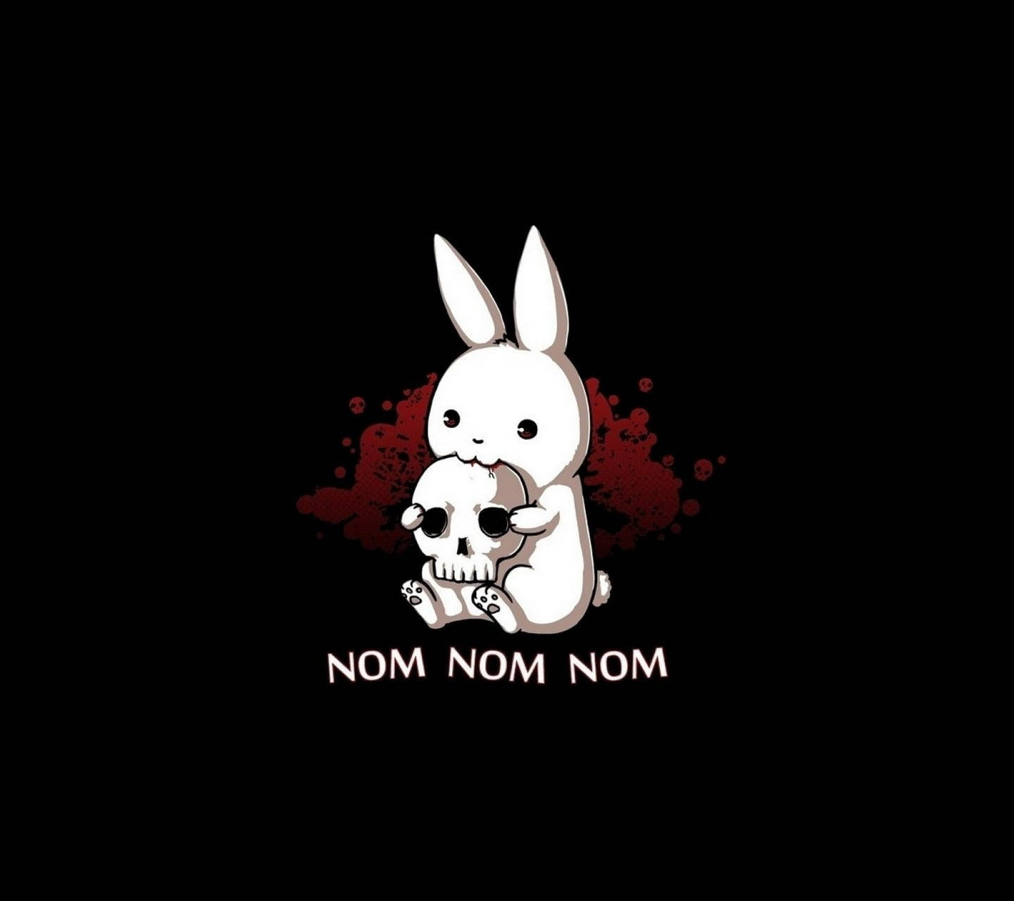 Cute Bunny Holding A Skull Background