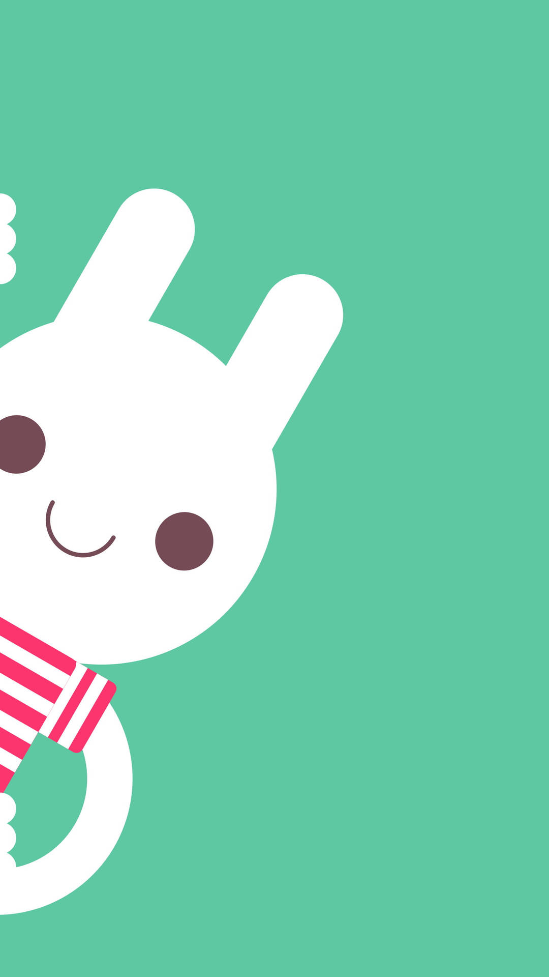 Cute Bunny Mint Green Background