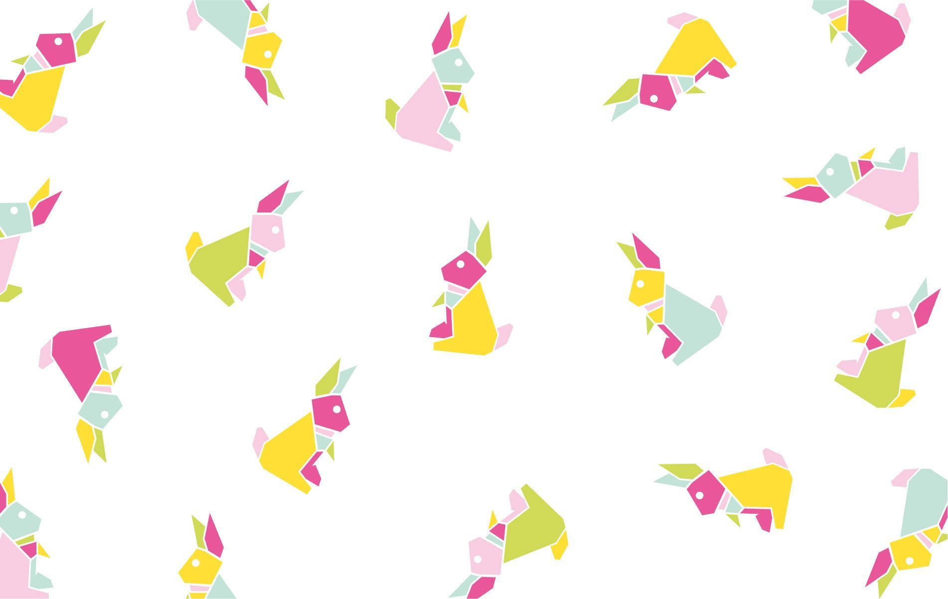 Cute Bunny Origamis Background