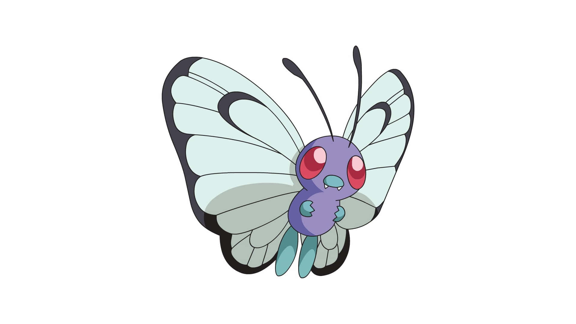 Cute Butterfree On White Backdrop Background