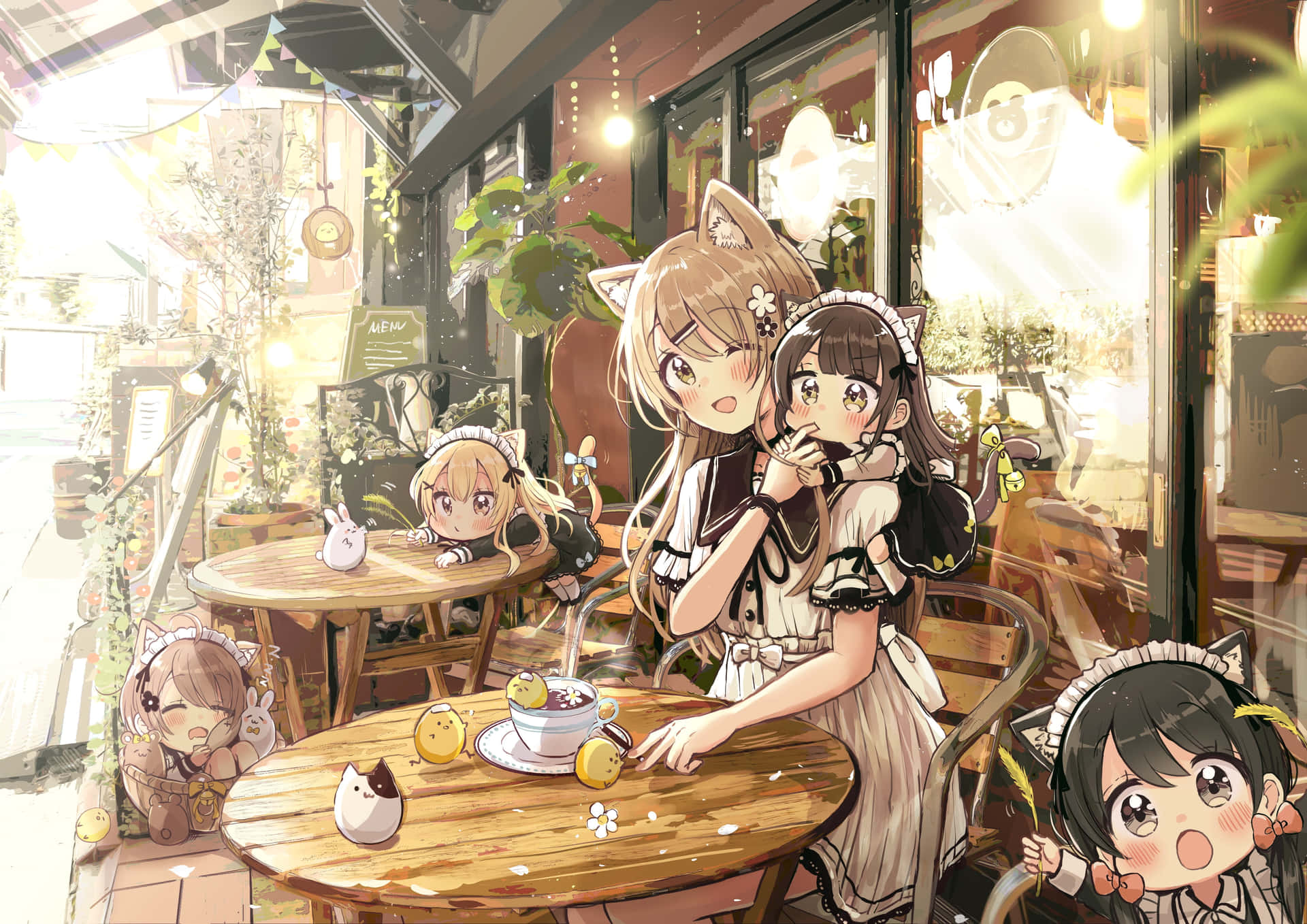 Cute Cafe Anime Background