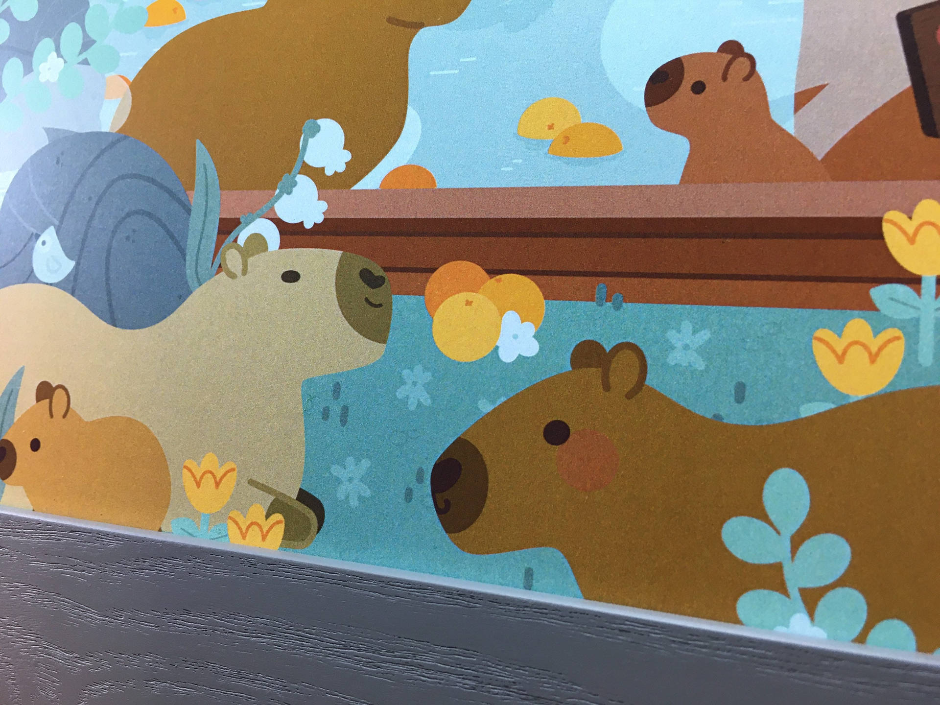 Cute Capybara Art Print Background