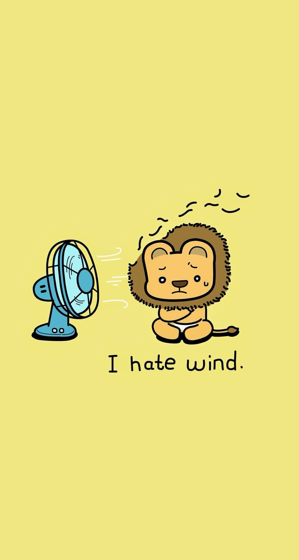 Cute Cartoon Animal Lion And Electric Fan
