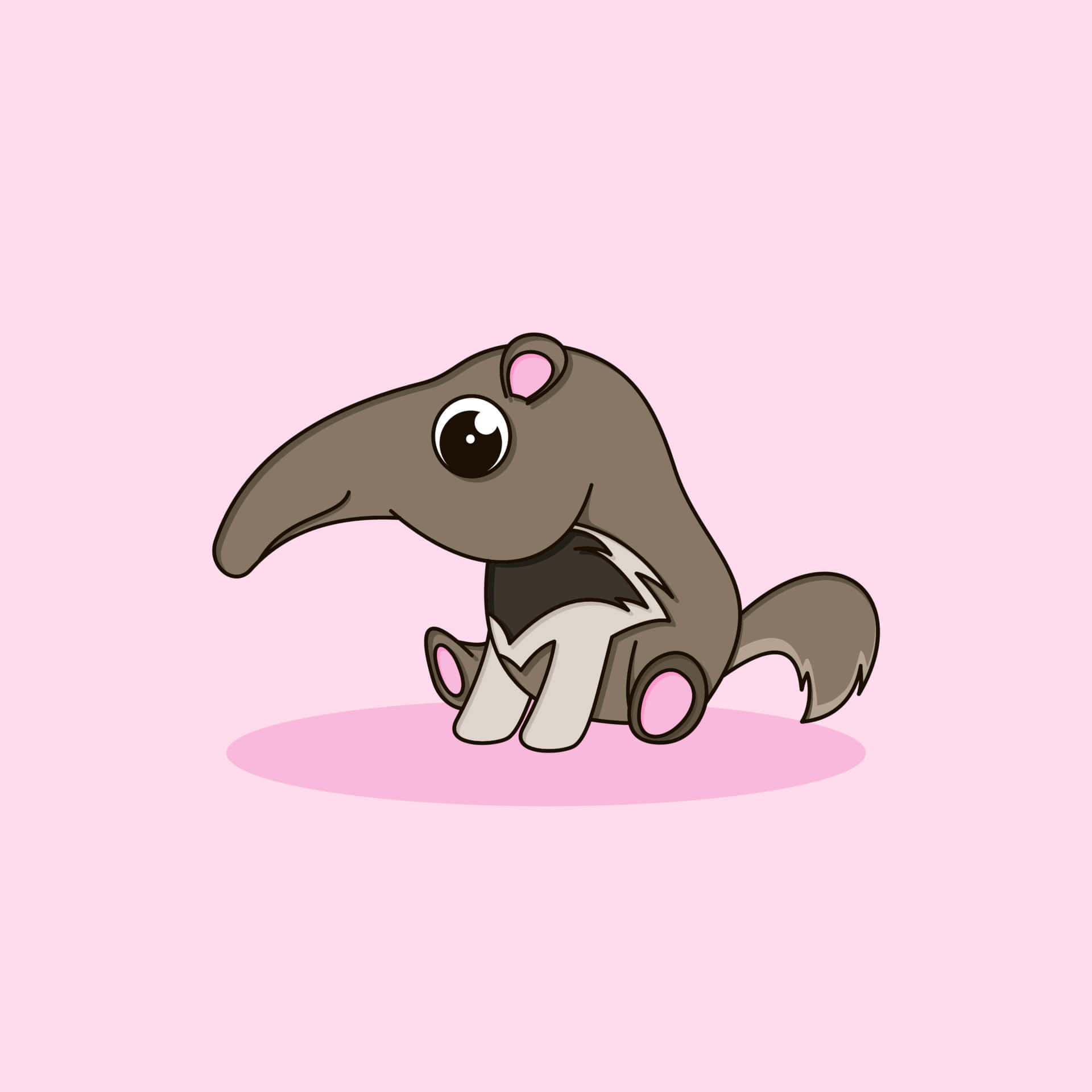 Cute Cartoon Anteater Background