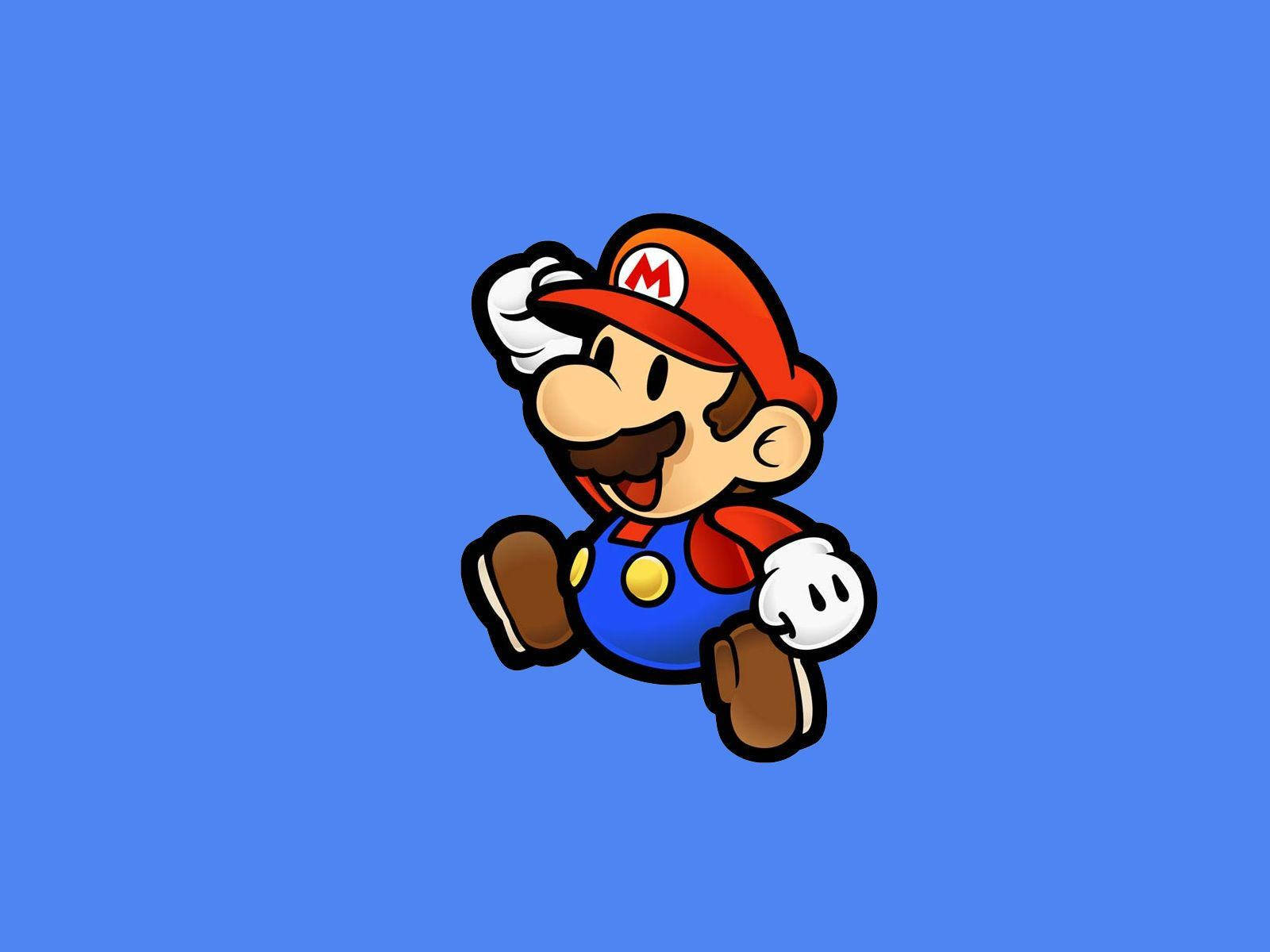 Cute Cartoon Character Plumber Mario Background