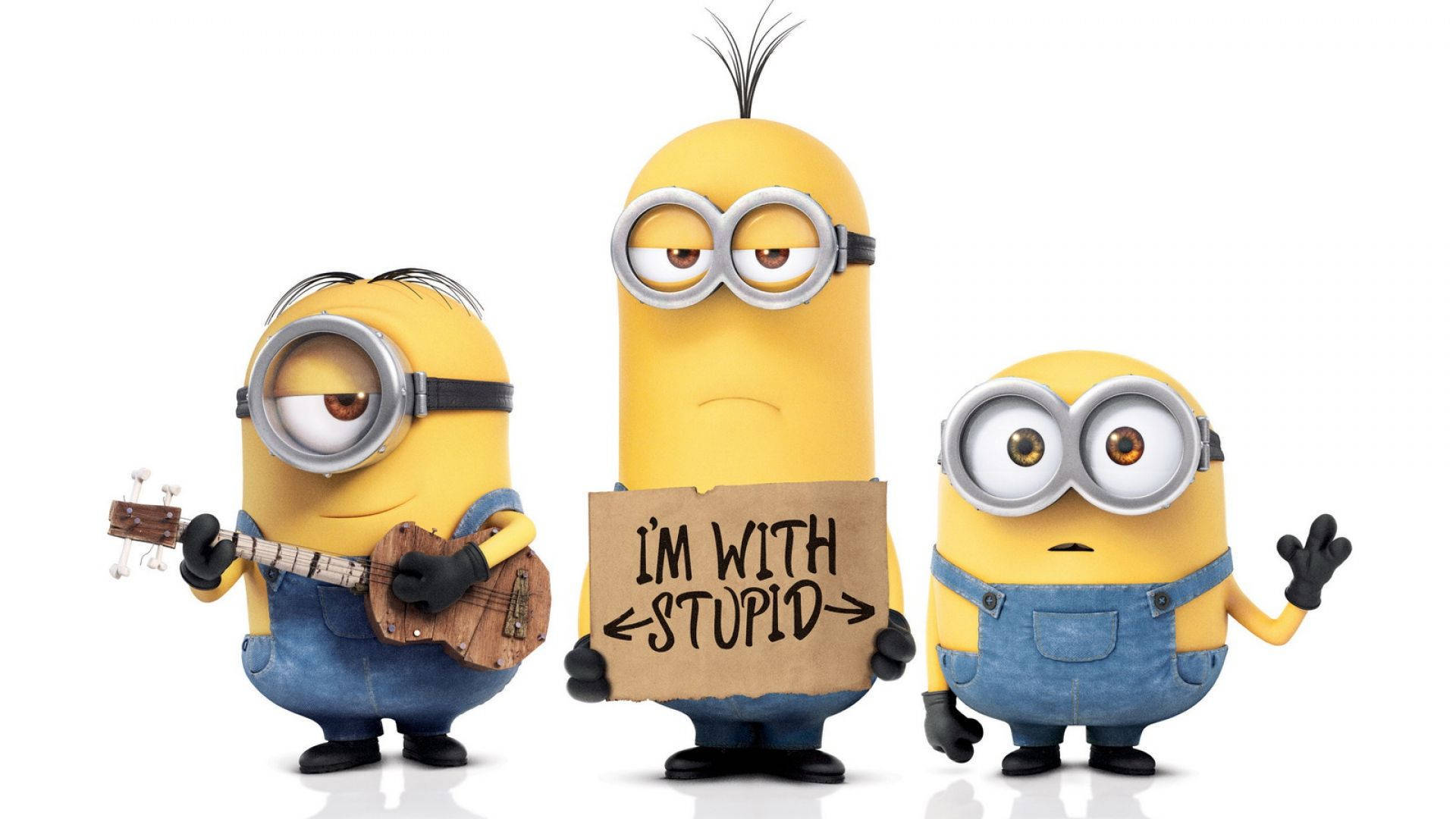 Cute Cartoon Characters From Minions Background