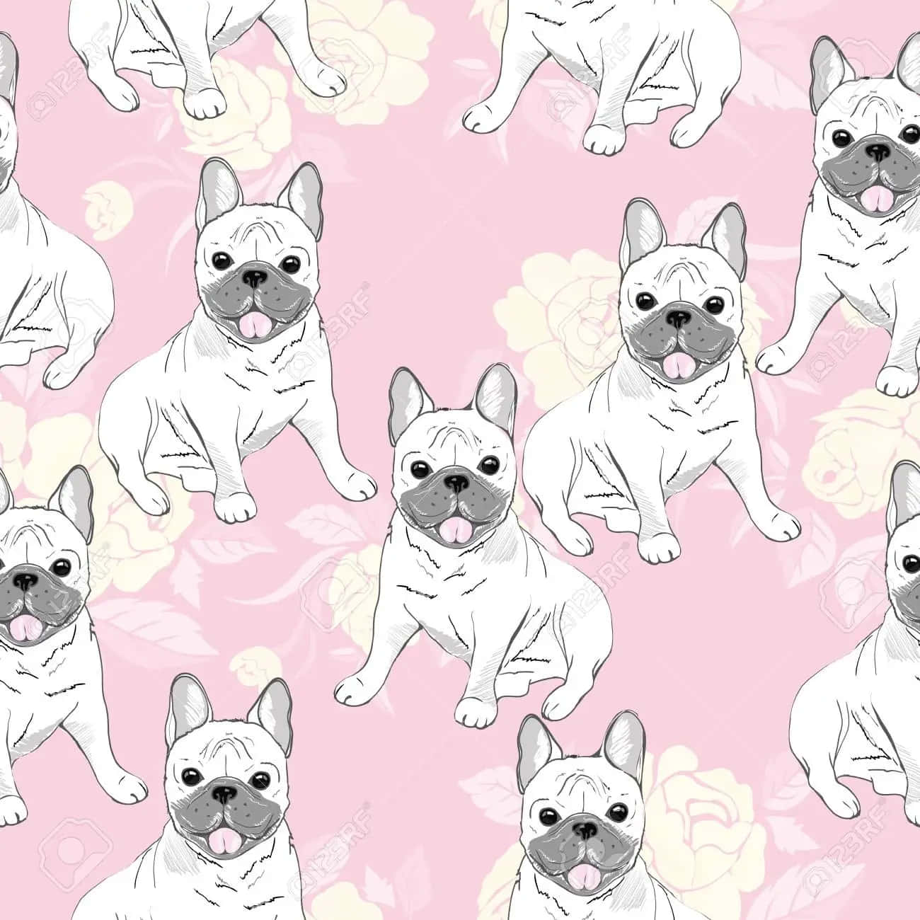 Cute Cartoon Dog On Pink Background Background