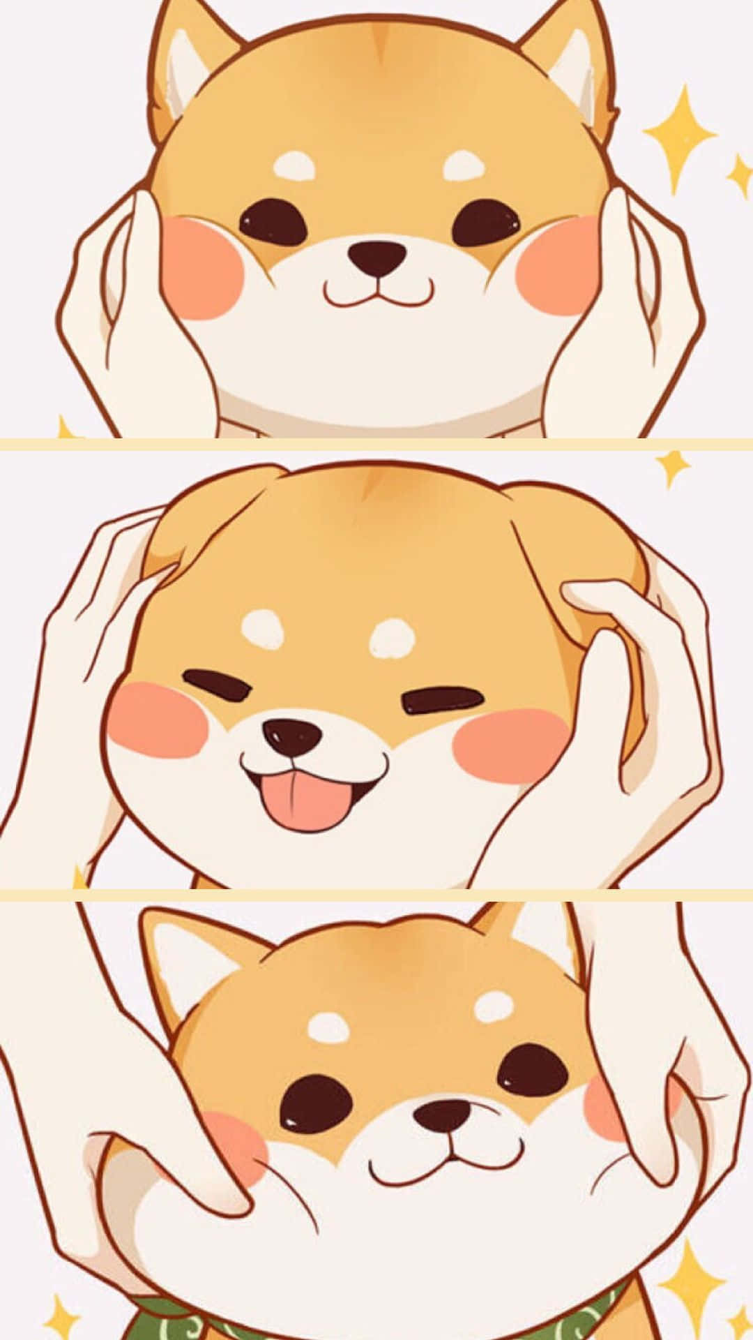 Cute Cartoon Dog Shiba Inu Background