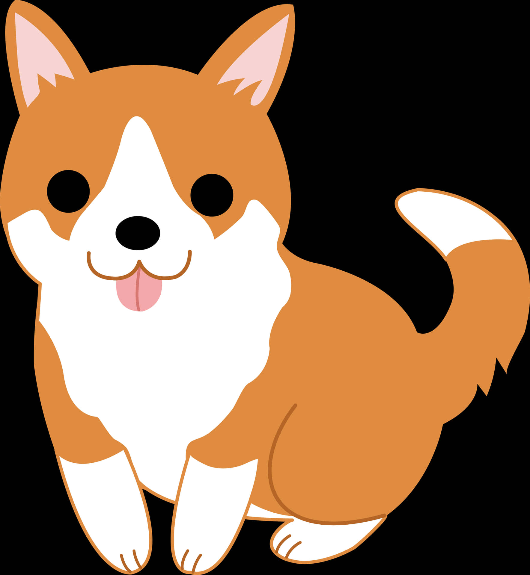 Cute Cartoon Dog With Tongue Out Background
