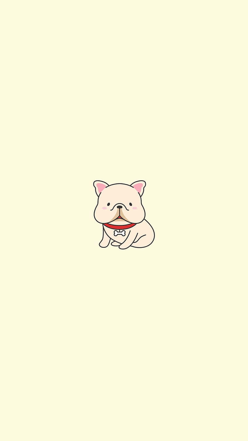 Cute Cartoon French Bulldog Meditating Background