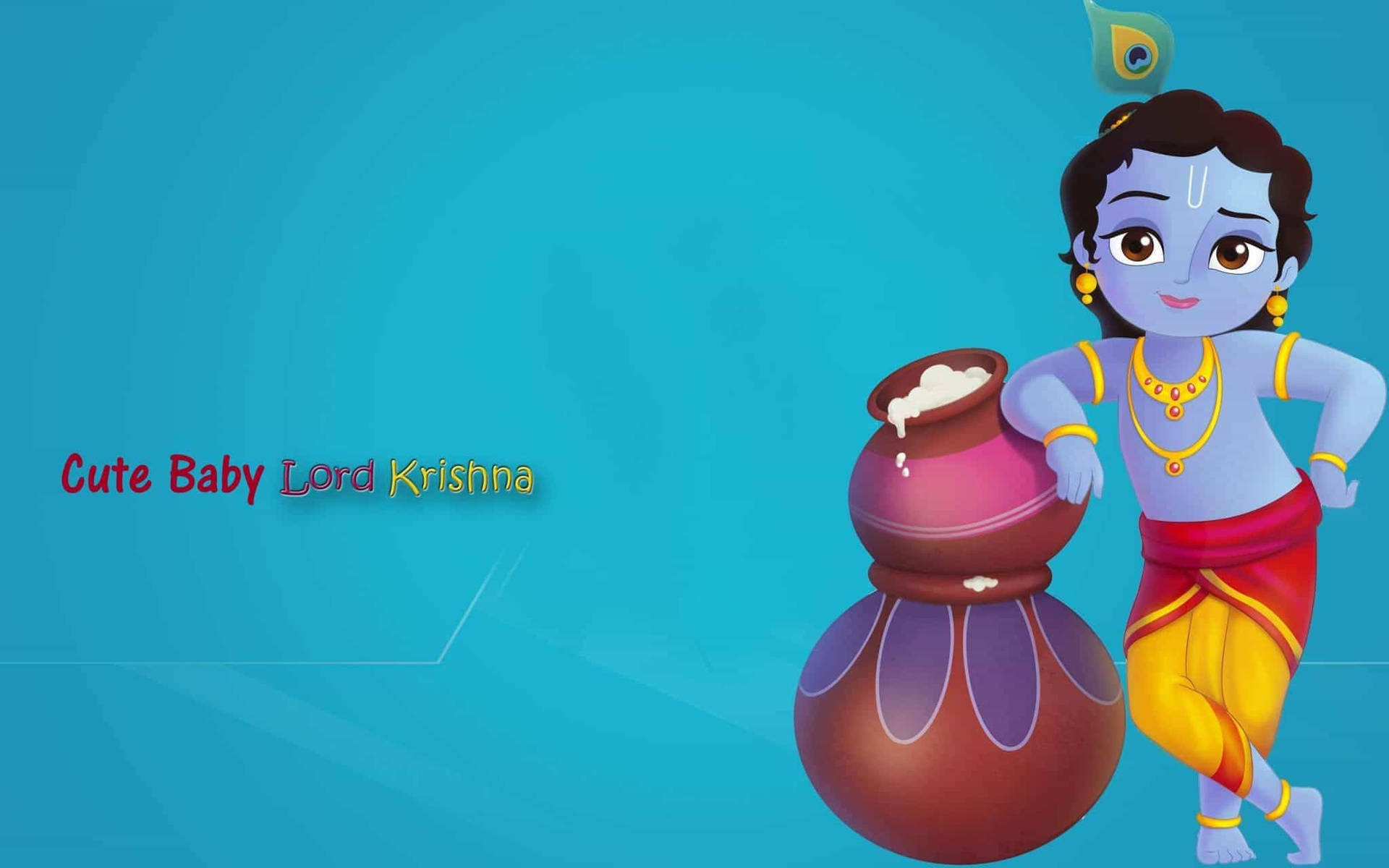 Cute Cartoon Krishna Background