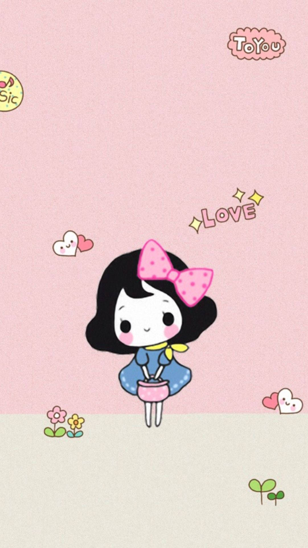 Cute Cartoon Little Girl Background