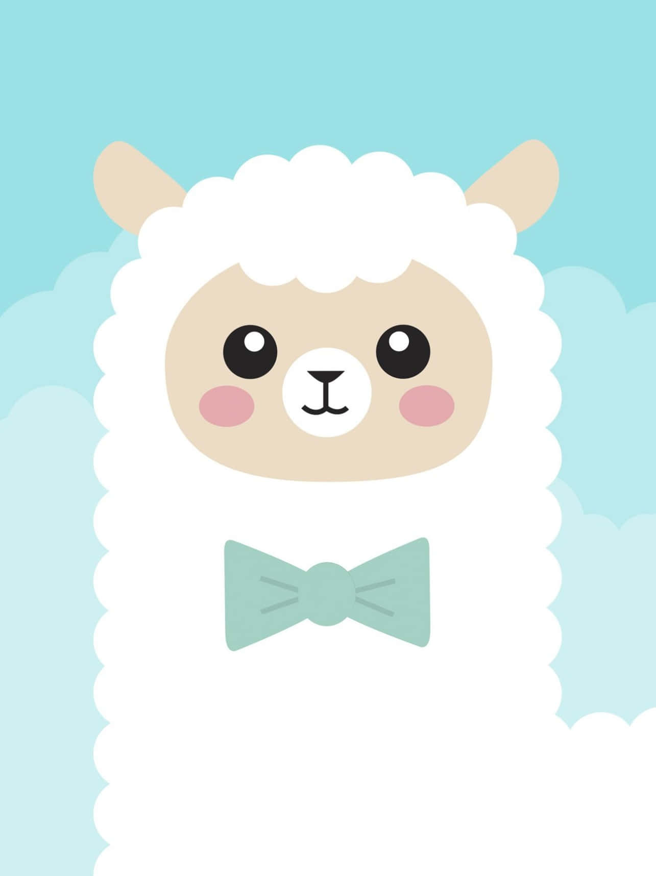 Cute Cartoon Llama Background