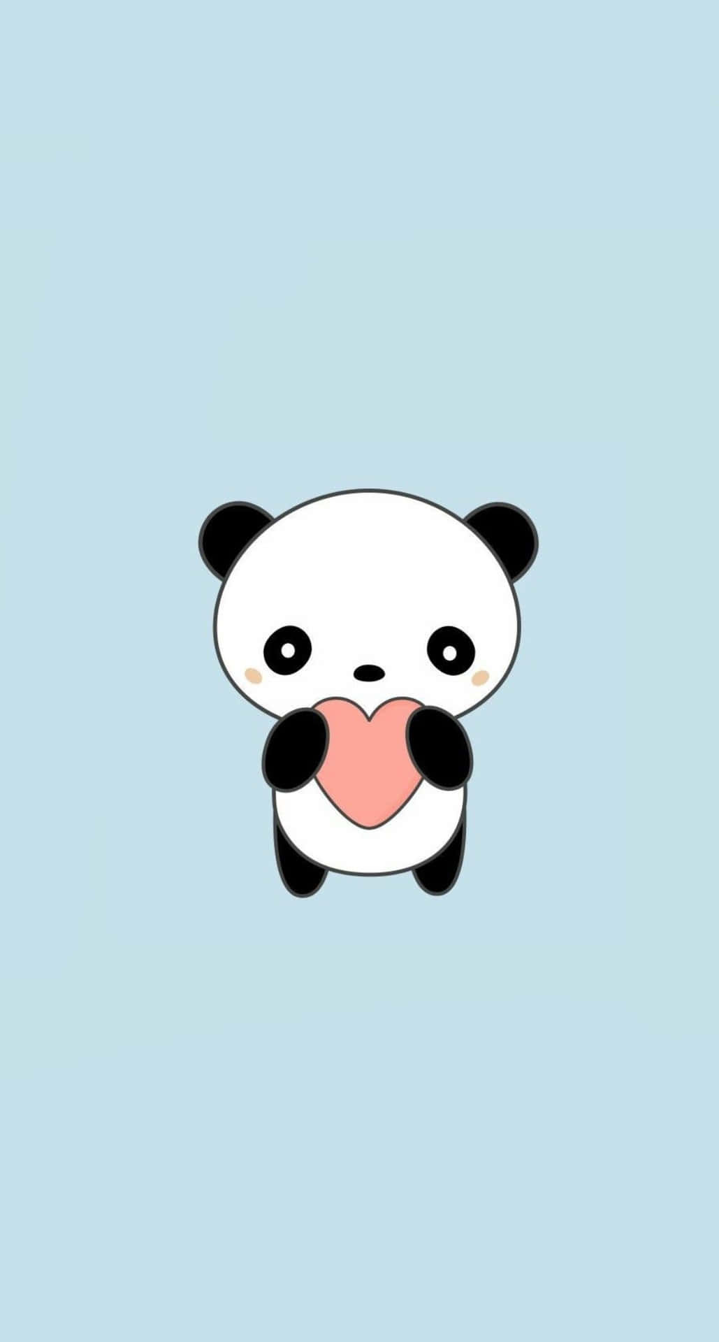 Cute Cartoon Panda Heart