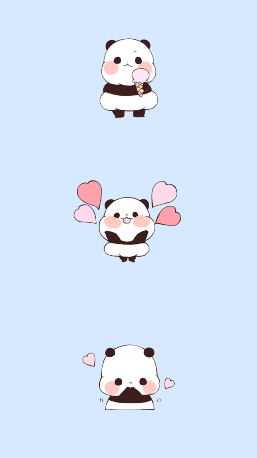 Cute Cartoon Panda Love Background