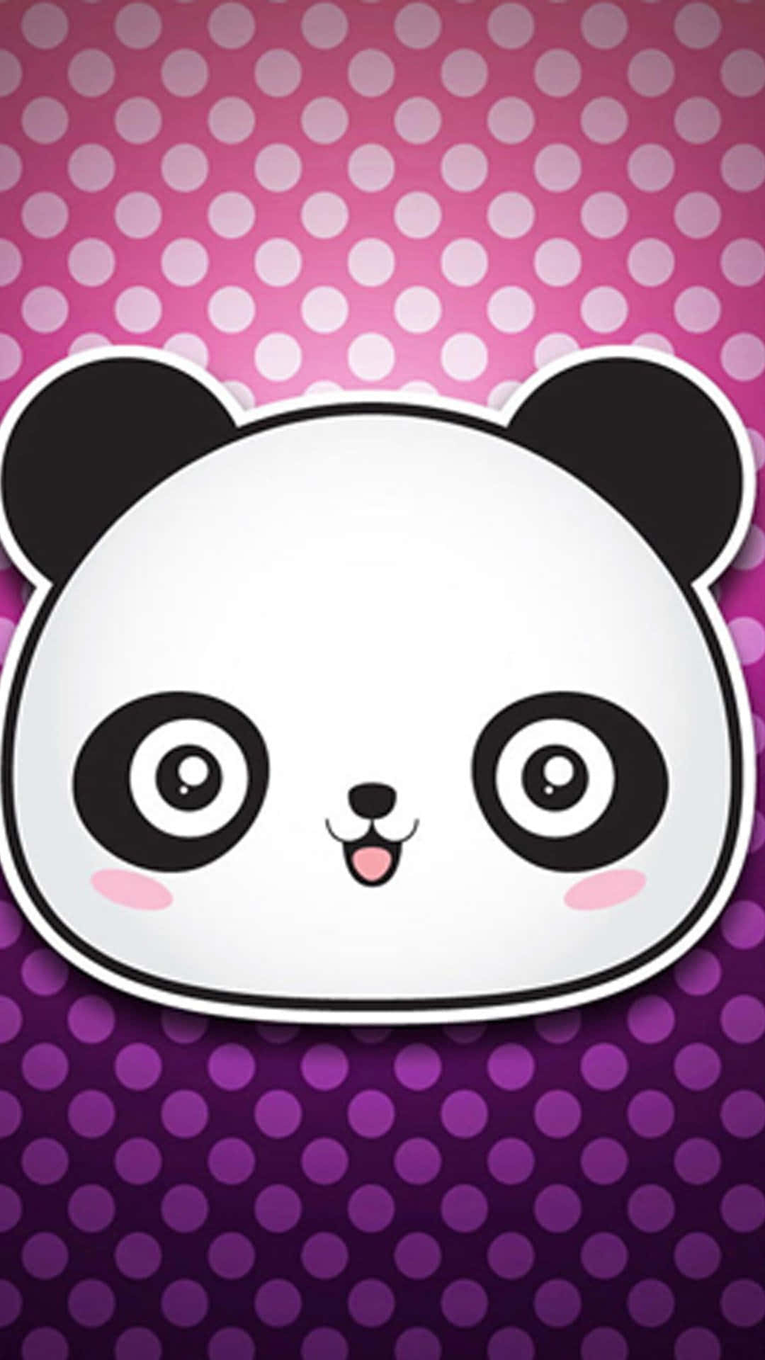 Cute Cartoon Panda Polka Dot Background