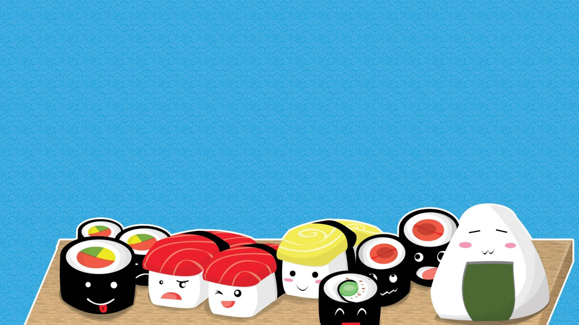 Cute Cartoon Sushi Background