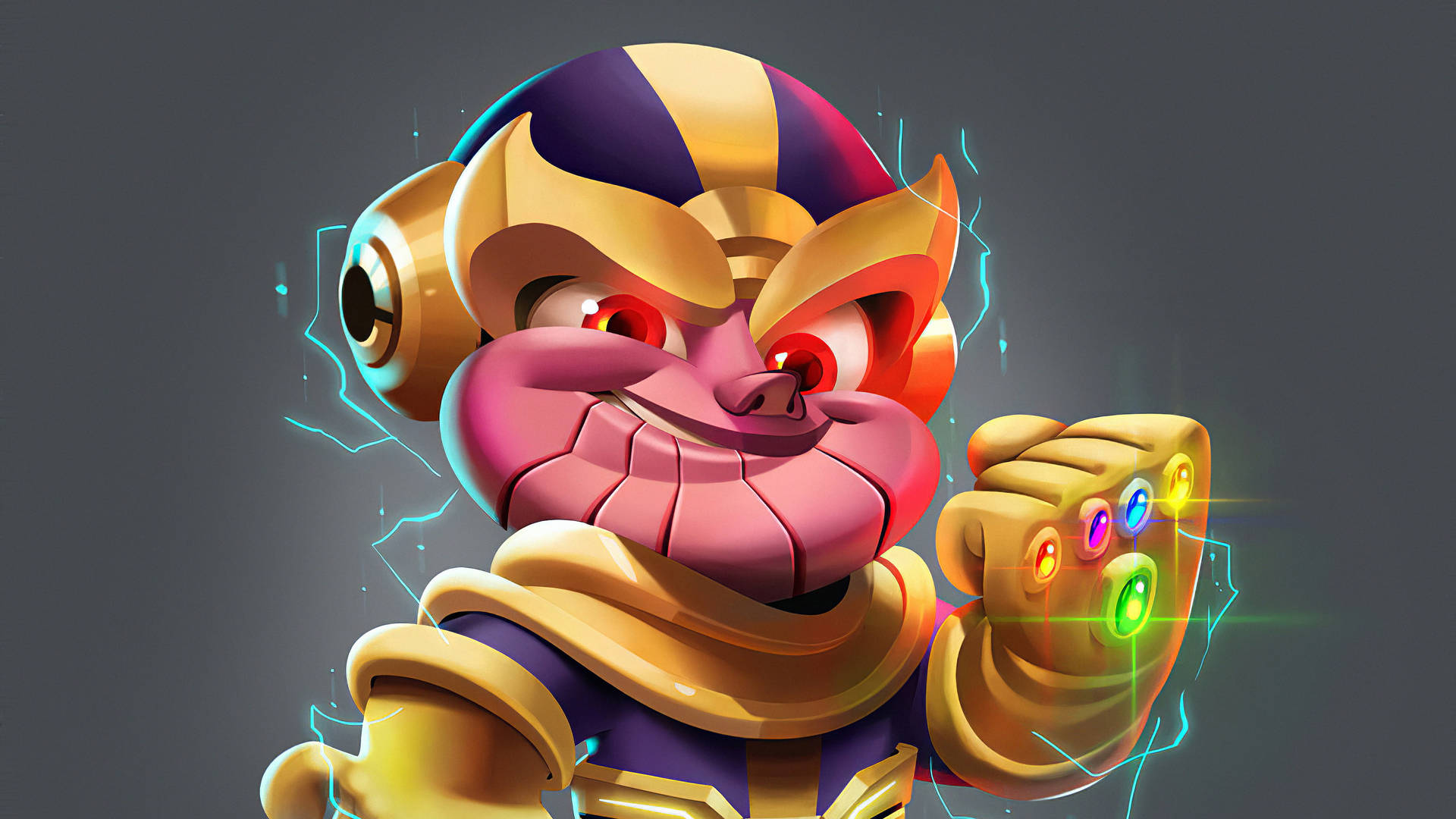 Cute Cartoon Thanos Hd Background