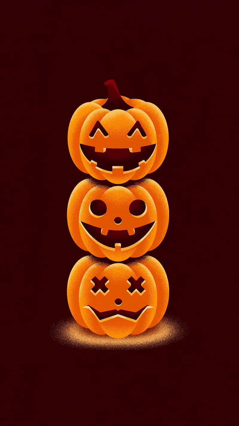 Cute Carved Pumpkins Halloween Background