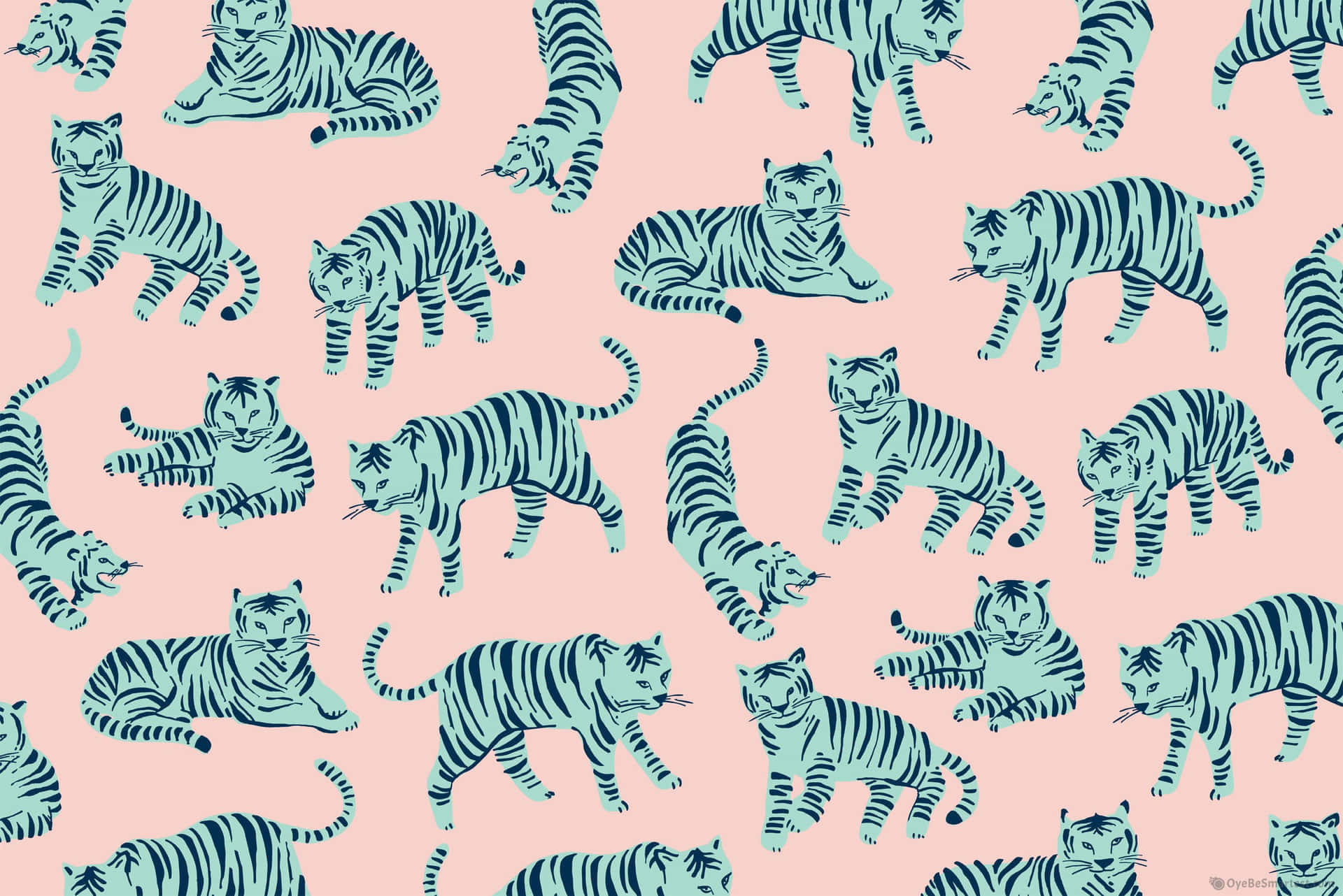 Cute Cat Pattern With Pink Background Background