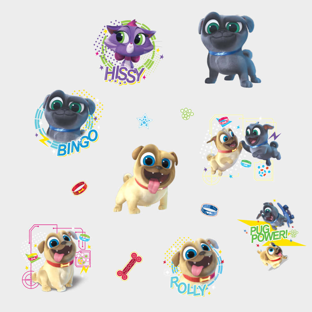 Cute Characters Of Puppy Dog Pals Background