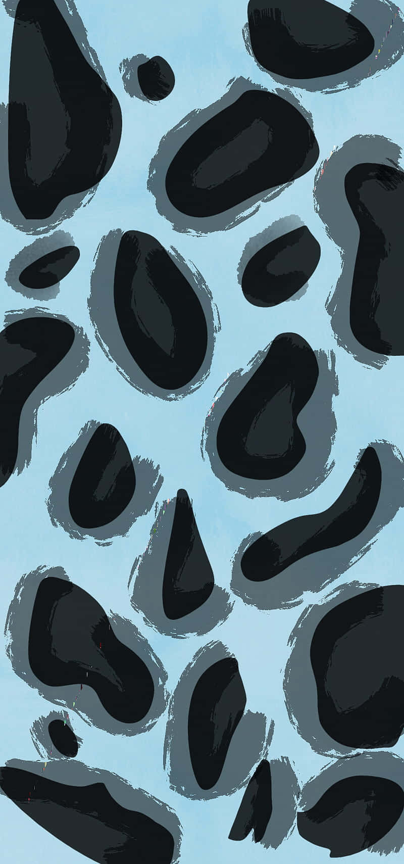 Cute Cheetah Print Black And Blue Background