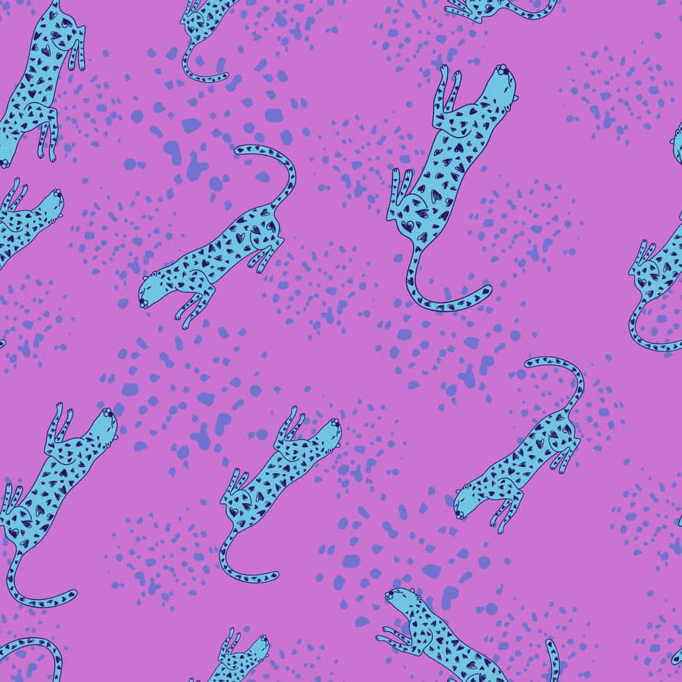Cute Cheetah Print Pattern Blue And Pink