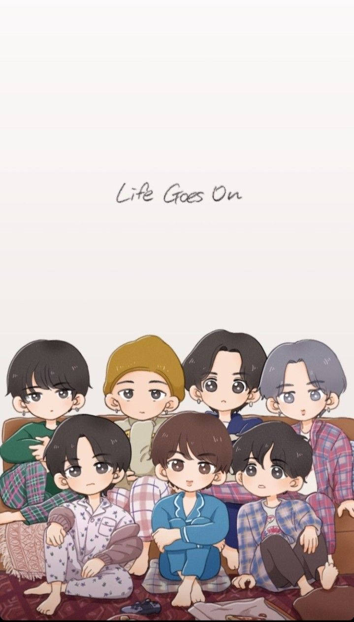 Cute Chibi Bts Lockscreen Background