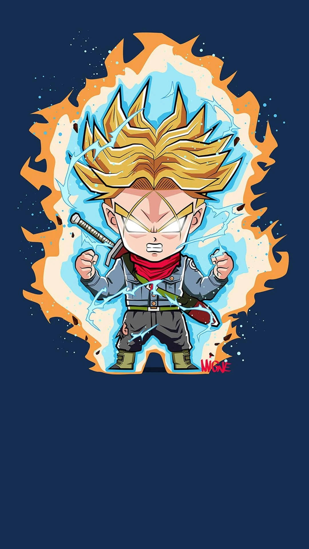 Cute Chibi Trunks Dragon Ball Z Iphone Background