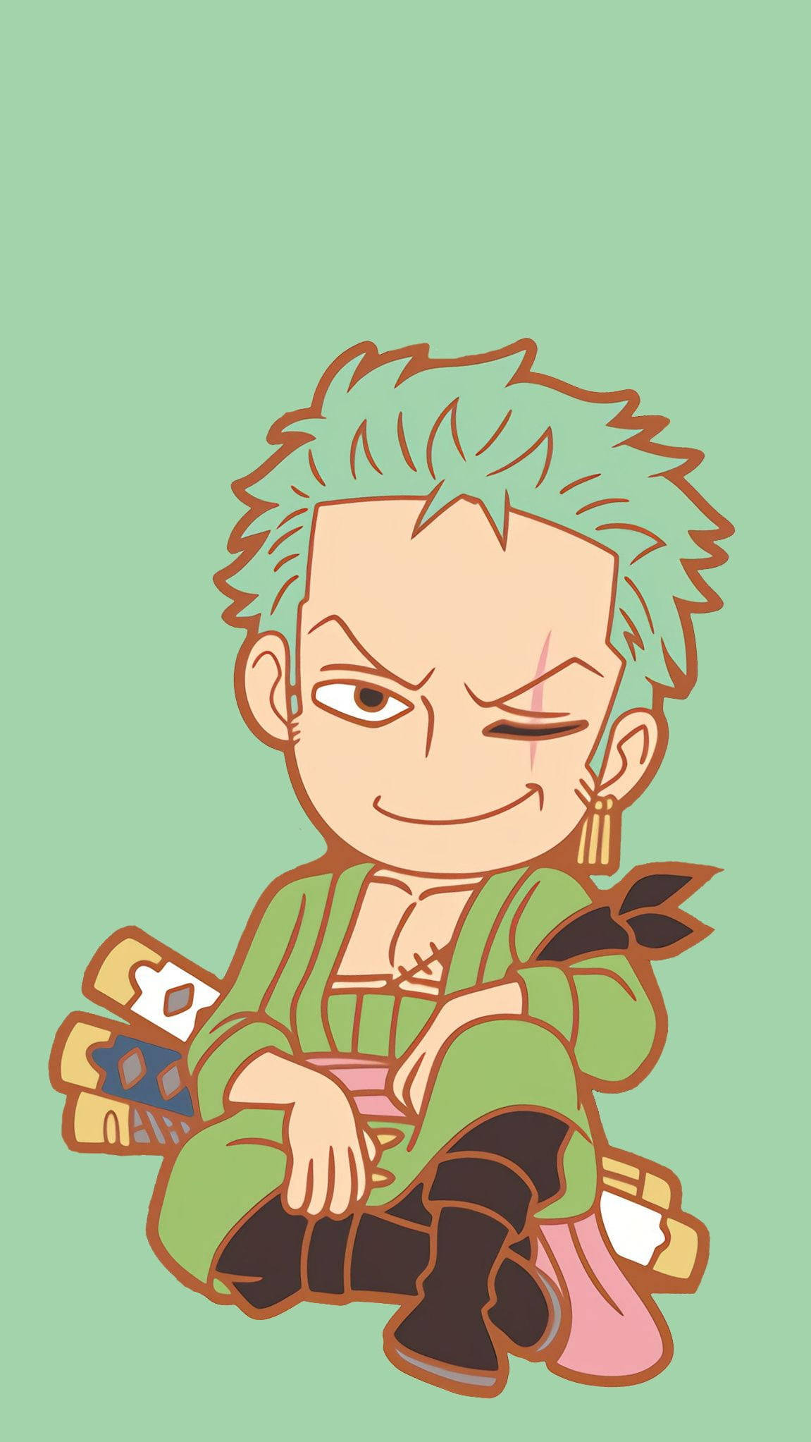 Cute Chibi Version Zoro Pfp Background