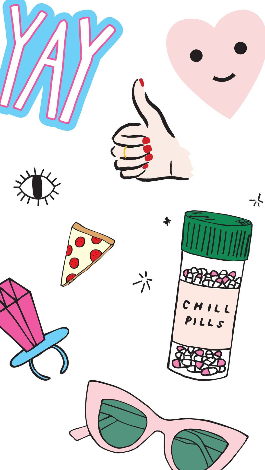 Cute Chill Aesthetic Stickers Background