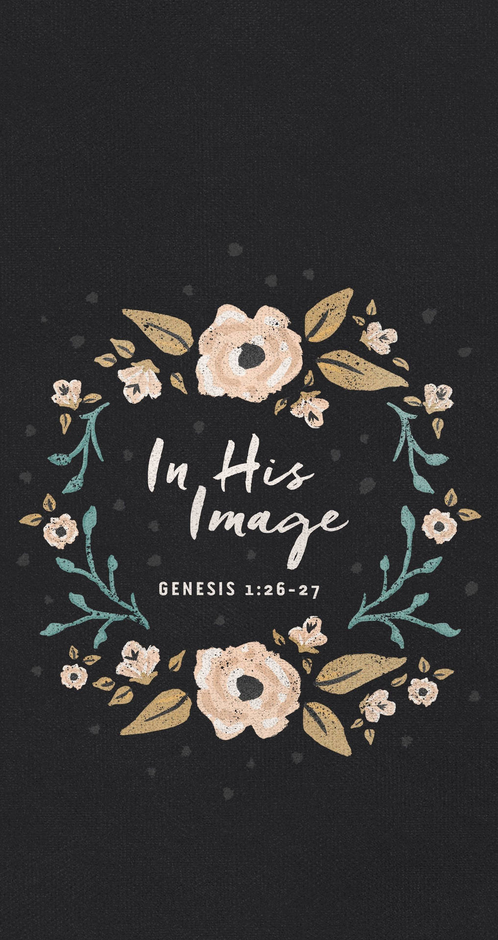 Cute Christian In His Image Flower Wreath Background