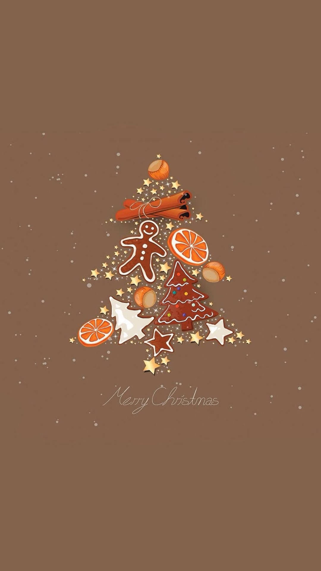 Cute Christmas Brown Poster Background
