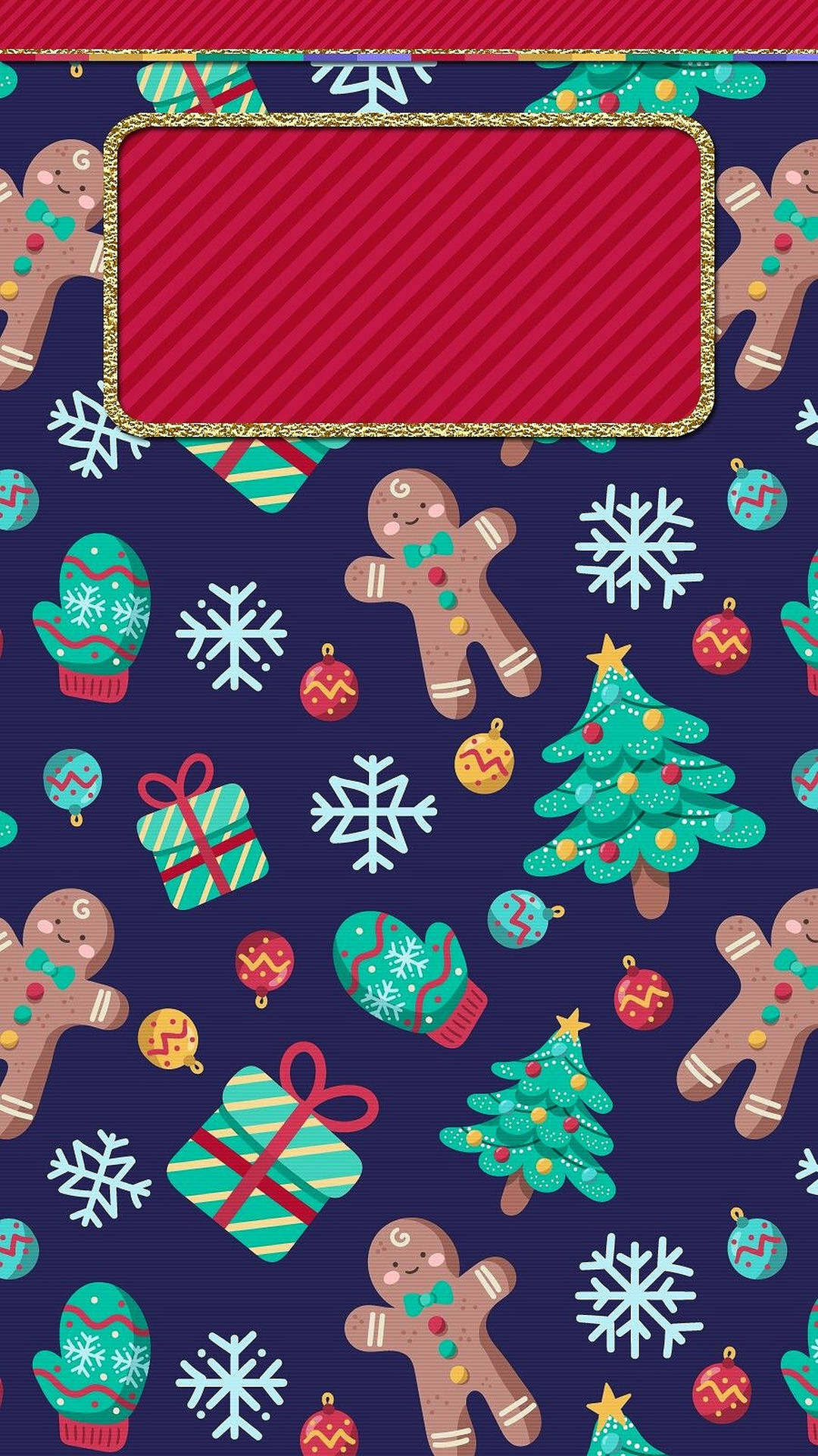 Cute Christmas Gingerbread Man Pattern Background