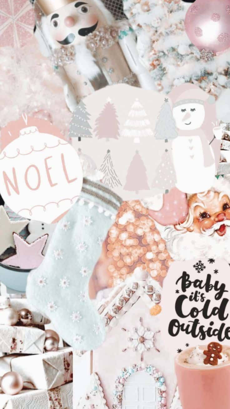 Cute Christmas Iphone Collage Background