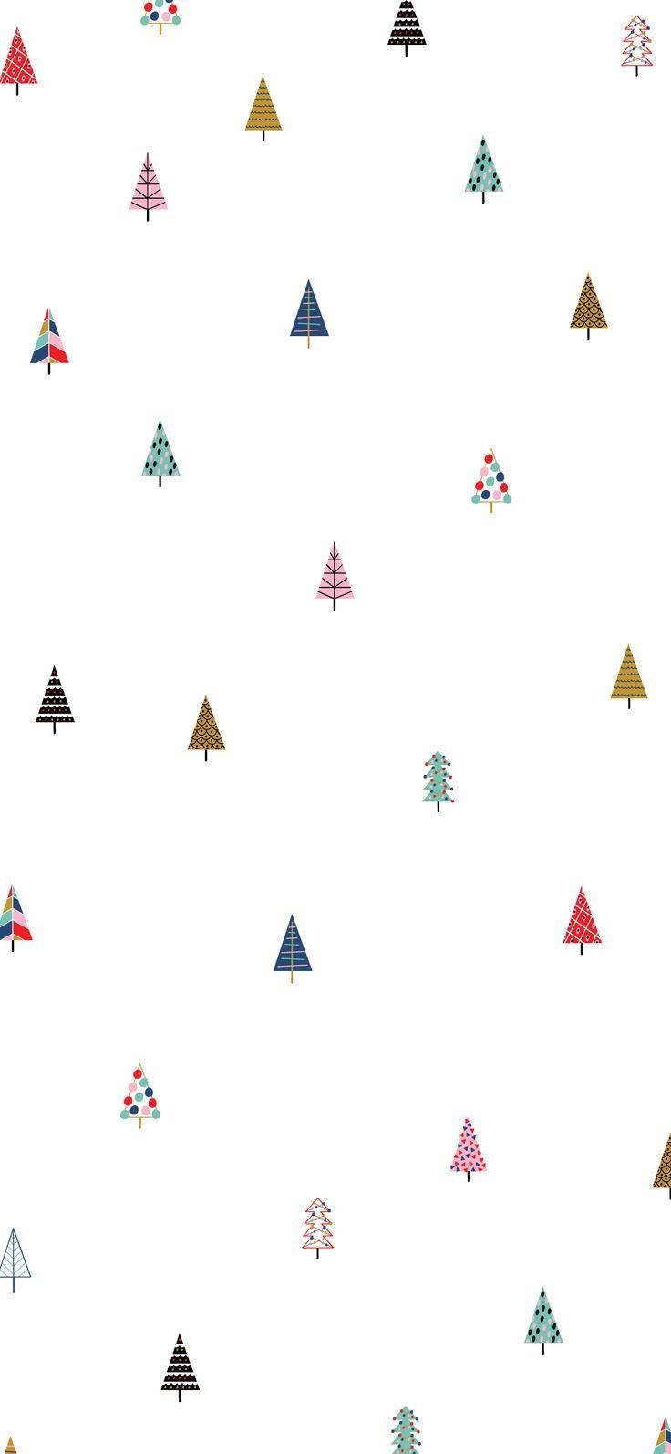 Cute Christmas Iphone Colored Trees