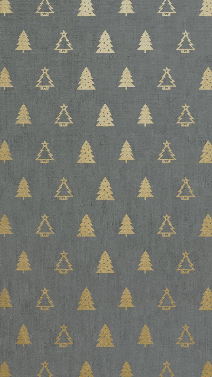 Cute Christmas Iphone Gold Trees Background